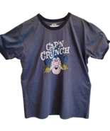 Cap&#39; N Crunch Face Portrait Men&#39;s Blue Ringer T-Shirt Large Short Sleeves - $24.74