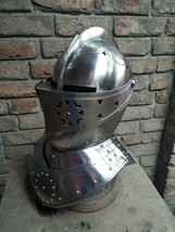 Medieval Knight closed helmet 1600 Knight Medieval  Ancient armor Larp/Battle - £125.71 GBP