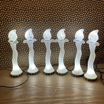 Lot 3x 2011 LEMAX Spooky Town Ghost Lamp Posts  Retired 14335 Street Lights Boo - £35.59 GBP