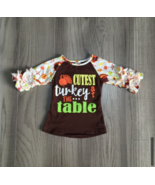 NEW Boutique Girls Cutest Turkey Thanksgiving Ruffle Sleeve Shirt - $6.49