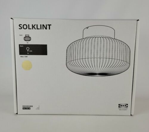 Ikea SOLKLINT Ceiling Lamp Brass/Gray Clear Glass 11" New - $67.30