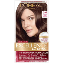 L&#39;Oreal Paris Excellence Creme Permanent Hair Color, 5AR Medium Maple Brown - £10.94 GBP