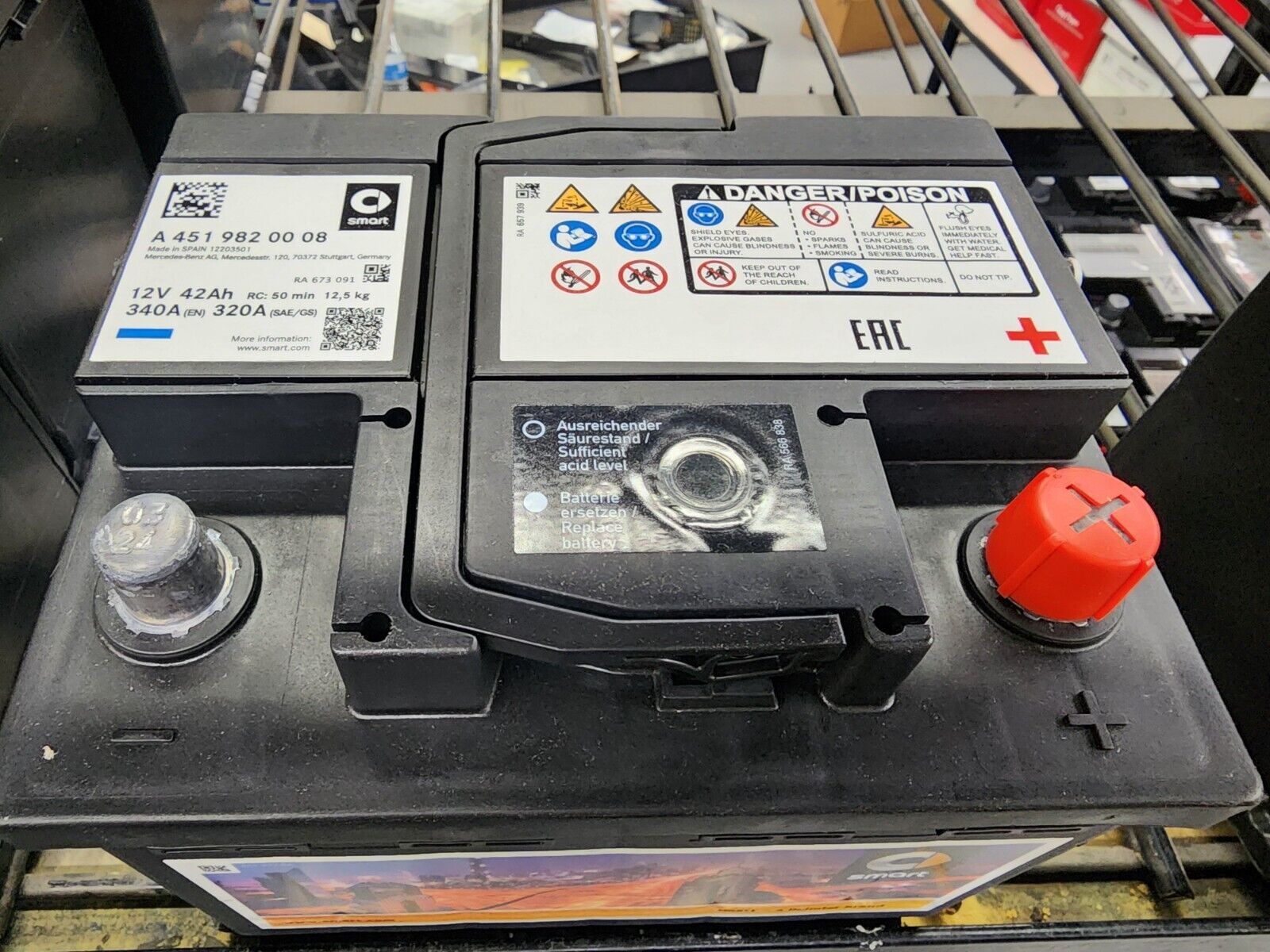 A4519820008 NEW/OEM 12V 42Ah 320/340W SMART MERCEDES-BENZ MAIN BATTERY - $319.52