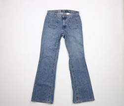 Vintage Y2K 2001 Gap Womens Size 6 Distressed Flared Wide Leg Denim Jeans USA - £79.09 GBP