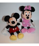 Disney Pink Minnie 10" Mickey Mouse 9" Small Beanbag Stuffed Plush Soft ... - $10.40
