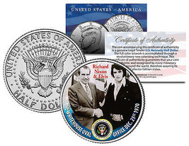 Elvis Presley Meets Richard Nixon At White House Jfk Kennedy Half Dollar Us Coin - £6.84 GBP