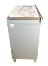 Modern Baby Changing Table Dresser w/ 3 Drawers & Cabinet Storage Gray White image 8