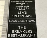Matchbook Cover  The Breakers Restaurant  Panama City Beach, FL  gmg  Un... - $12.38