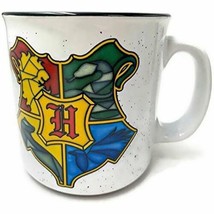 Harry Potter Stained Glass Hogwarts Crest Mug 20oz WB Licensed NEW - £14.90 GBP