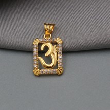 om aum shiva 18k Yellow Gold locket gold pendant, round Handmade gold pendant fo - £191.15 GBP