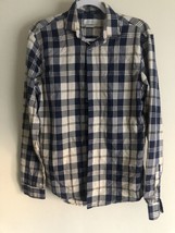 Zara Man Mens Shirt Size M Blue Plaid Button Down Long Sleeve - $17.09