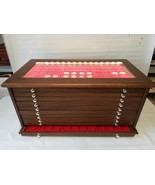 Money Chest Medals Table 10 Drawer 30 Trays for Coins LED Light Coin Cab... - £589.89 GBP