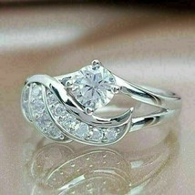 Designer Engagement Ring 1.95Ct White Moissanite 925 Sterling Silver in Size 7 - £120.12 GBP