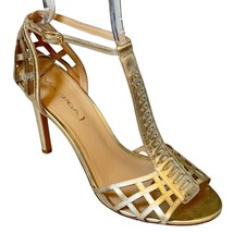 VIA SPIGA Women&#39;s Shoes Gold Leather Heels Stilettos Size 9.5M Eu 41 - £28.20 GBP