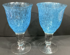 Set Of 2 Vintage Artland Wine Goblets ~ Blown Glass - $26.92