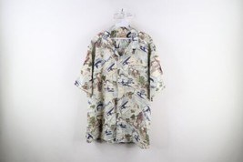 Vintage 90s Woolrich Mens XL All Over Print White Water Rafting Button Shirt - £34.79 GBP
