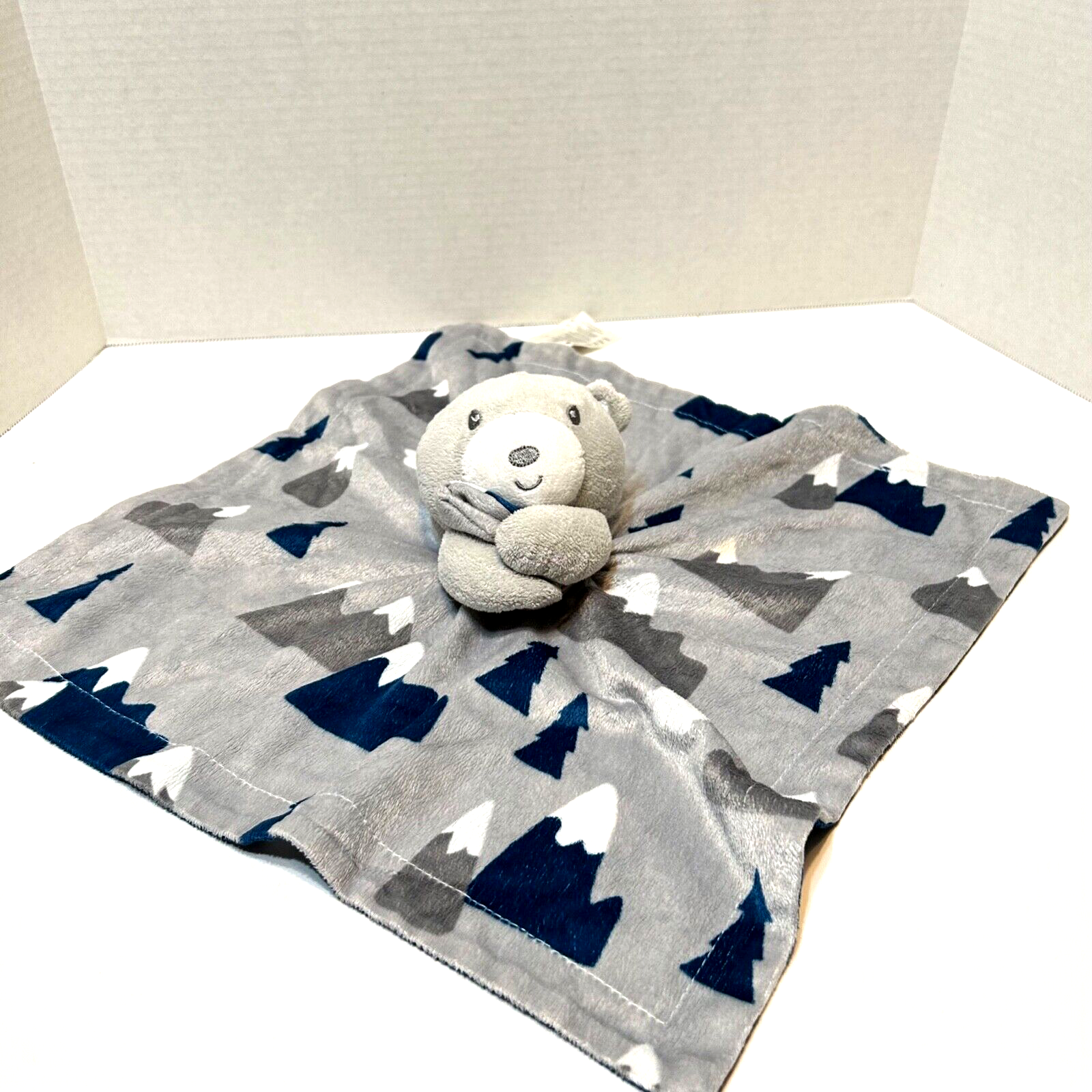 Baby Essentials Plush Bear Trees Mountains Clouds Lovey Security Blanket Stuffed - $15.57