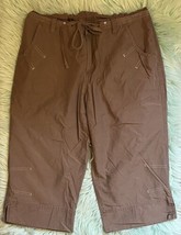 Columbia Cropped Capri Pants Size Small Brown Drawstring Pants Womens - $33.66