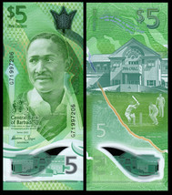 Barbados $5, Frank Worrell / cricket facility at University, POLYMER 2022 - £7.07 GBP