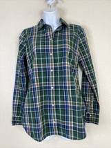 J Crew Womens Size 0 (XS) Blue/Green Plaid Button Up Shirt Long Sleeve Pocket - £5.75 GBP