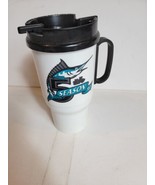 Vintage 1990s Florida Marlins Tumbler Coffee Cup Lidded Baseball 1997 Wh... - £9.24 GBP