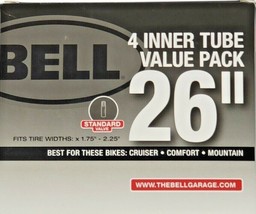 Bell Sports 26" Standard Schrader Valve Inner Tube 1.75-2.25" Width - 4 Pack - £15.45 GBP