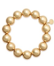 allbrand365 designer Womens Imitation Pearl 14mm Stretch Bracelet,Gold,N... - £19.44 GBP