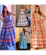 Women Designer Gown with Dupatta India Wedding fashion Maslin dress M to... - £37.12 GBP+