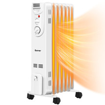 1500W Electric Indoor Oil Heater W/Safe Protection &amp; 3 Heat Settings for Home - £129.78 GBP