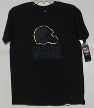 NFL Licensed Cleveland Browns Youth Large Black Gold Tee Shirt - £15.89 GBP