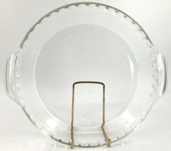 Vintage Fire King Anchor Hocking Clear Glass Fluted Pie Dish 10" Bake Plate #470 - £12.74 GBP