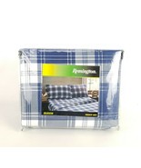 Remington Queen Sheet Set Blue White Checkered Cabin Hunting New - £28.76 GBP