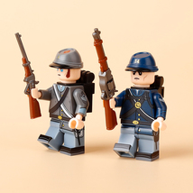 2pcs American Civil War Union Soldier and Confederate Soldier Minifigures Set - £5.47 GBP