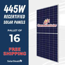 16x Used Canadian Solar BiHiKu CS3W-445MB-AG 445W Bifacial 445 Watt Mono Panels - £2,579.72 GBP