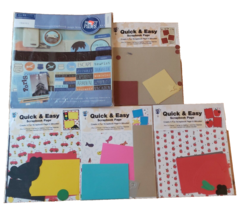 Scrapbooking Kit Lot 5 Easy Beginner Precut Punch Out Vacation School Ca... - $18.41
