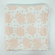 Swaddle Designs Peach Flowers Polka Dot Blanket Cotton Muslin Soft Secur... - $14.99