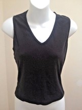 Velvet S Tank Top Black Cotton V Neck Shirt - £7.07 GBP