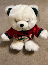 1999 Kmart Christmas Teddy Bear Boy 20&quot; K-mart White Bear Red Sweet Nwt - £14.54 GBP