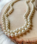 Ten79LA Large Small Classic White Pink Pearl Bead Necklace Set 2 Pc NWT - £28.44 GBP
