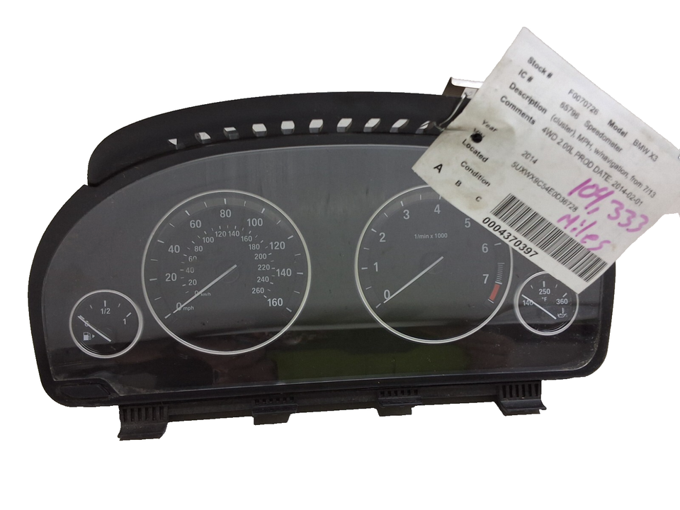 14 15 16 17 18 BMW X3 MPH speedometer with navigation from 7/13 104,33 m... - $89.09