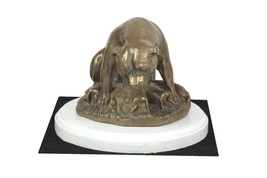 American Staffordshire Terrier mum, dog on white wooden base statue, limited edi - £112.45 GBP