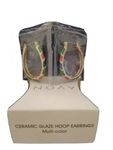 Avon Ceramic Glaze Hoop Earrings Multi Colored - $19.97