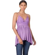 Zenana Purple Lavender Floral Lace Crochet Swing Cami Women’s Size 1X Su... - $210.81 MXN