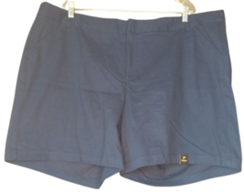 Boutique Midi Shorts Womens Size 24W x 7&quot; Inseam Navy Flat Front - $18.81