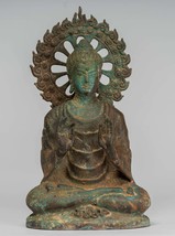 Indian Buddha - Antique Gandhara Style Bronze Teaching Buddha Statue - 29cm/12&quot; - £392.41 GBP