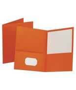 Oxford Twin-Pocket Portfolios, 8 1/2&quot; x 11&quot;, Orange, Pack of 25 - $22.77
