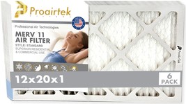 Proairtek AF12201M11SWH Model MERV11 12x20x1 Air Filters (Pack of 6) - £35.96 GBP