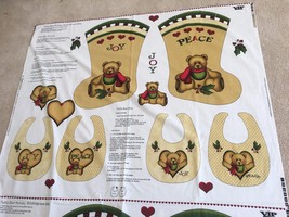 TEDDY BEAR STOCKINGS &amp; BIBS  by ANGELA ANDERSON for VIP CRANSTON -  FABR... - £7.34 GBP