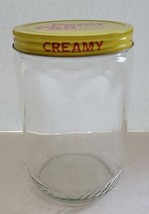 Vtg Peter Pan Creamy Peanut Butter Glass Jar with Original Yellow/Red Me... - £15.00 GBP