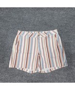 ANA Shorts Women 4 Multicolor Striped Mid Rise Midi Short 5&quot; inseam Twil... - $13.49